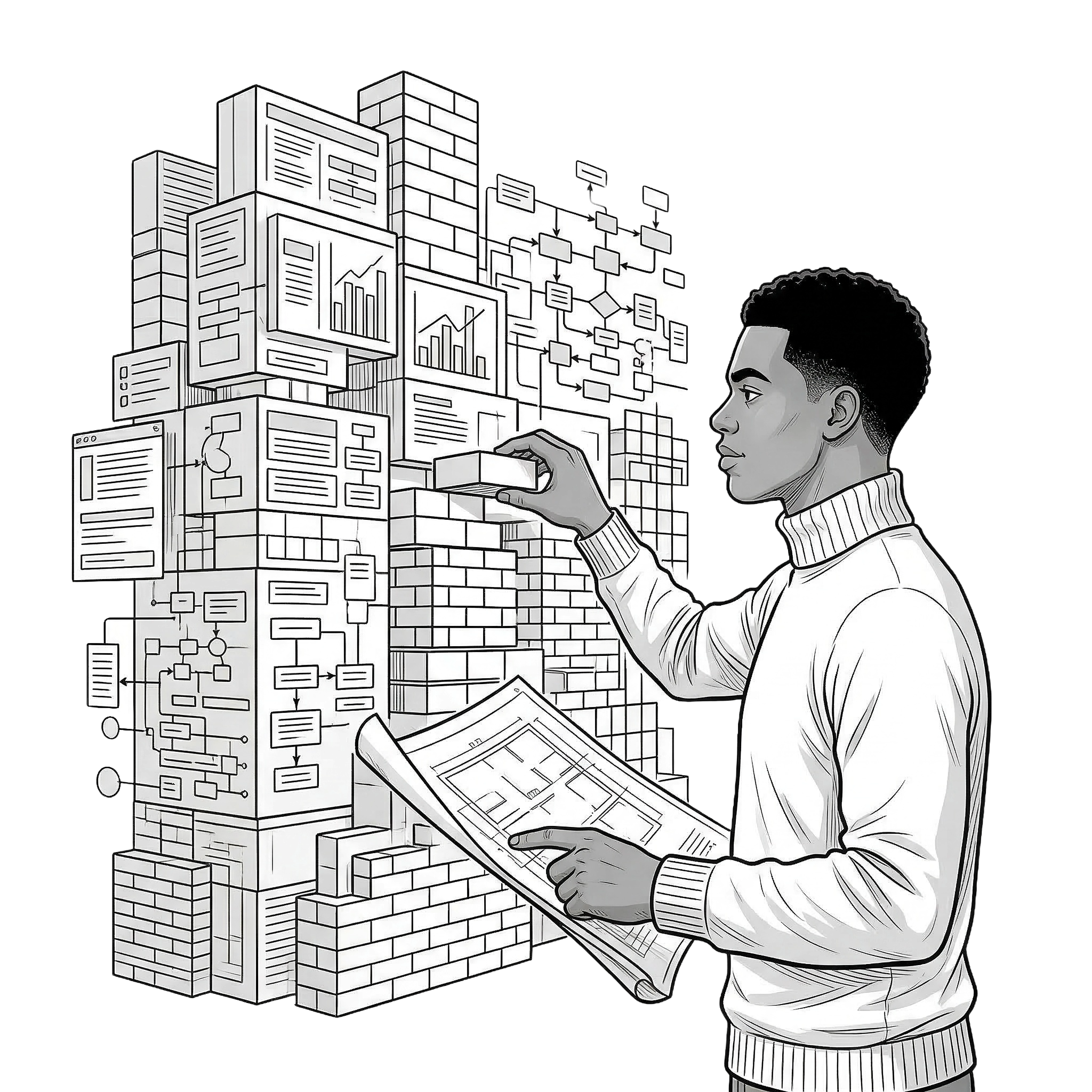 Yonis working on a project