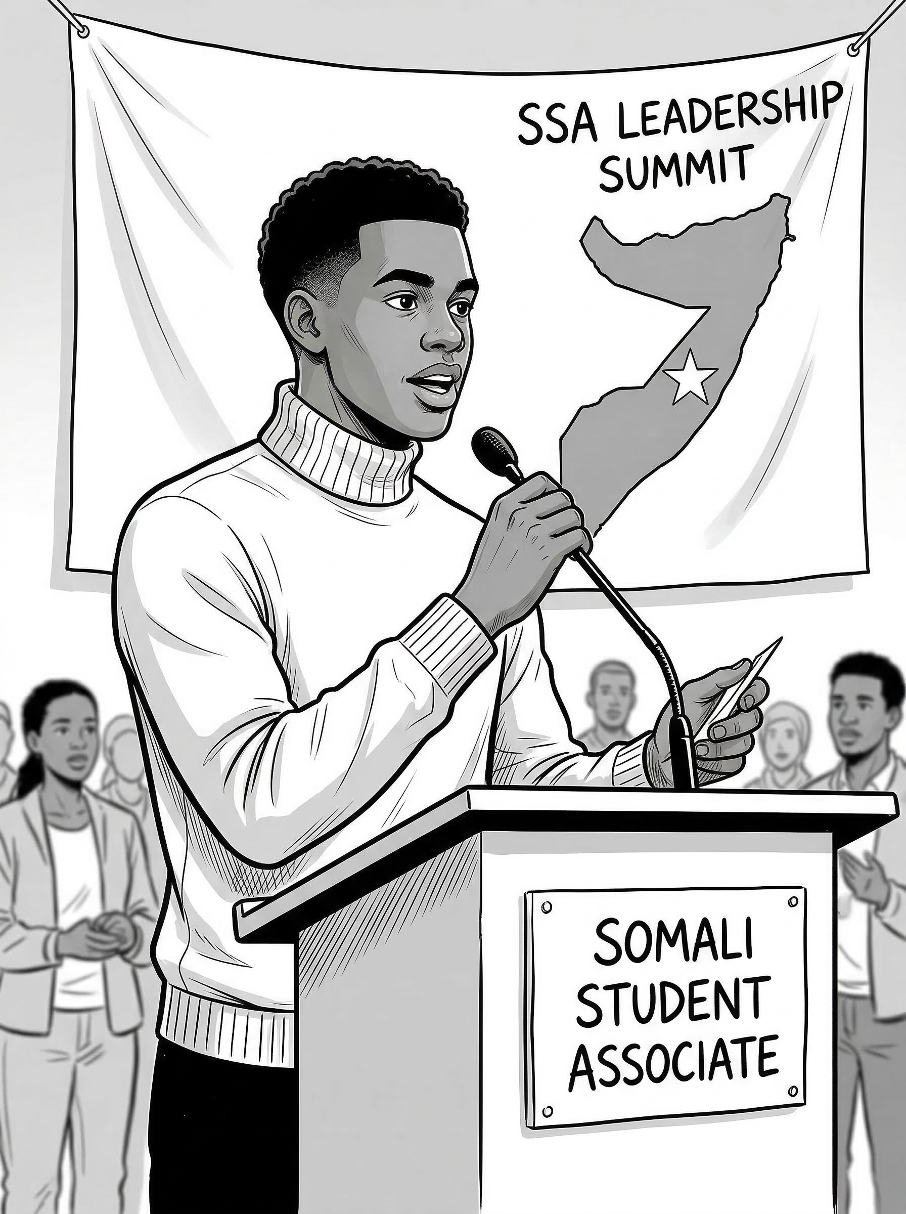 Yonis with the Somali Student Association